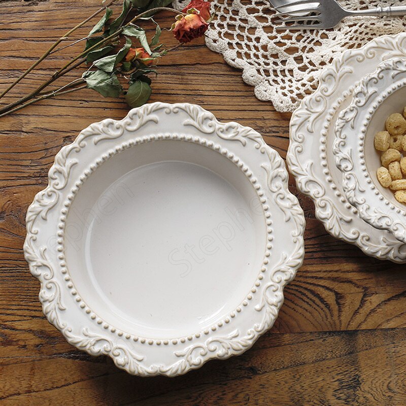 Skandishop Baroque Vintage Ceramic Dinner Plate